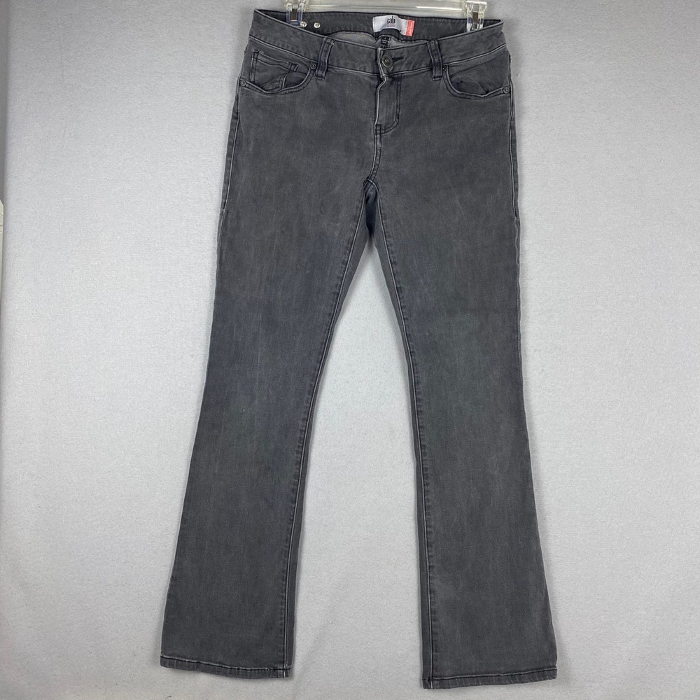 Cabi Slim Boot Jeans 4 Charcoal Gray Mid Rise Stretch Denim 3042R